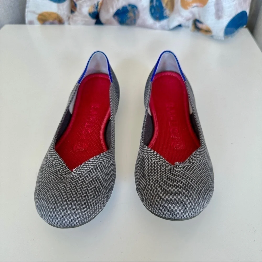 Rothy's 220 mm Birdseye Gray Rubber Round Toe Flats Size 6 - Picture 4 of 11